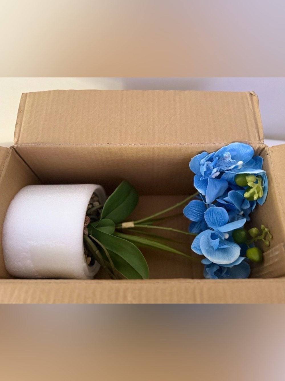 💙✨ NWT Ceramic Vase Artificial Orchid Bonsai – 14.5” Blue Phalaenopsis Décor 💙🏡 - Picture 10 of 10